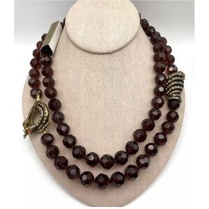 HEIDI DAUS "Captivating Coil" Crystal Beaded Toggle Serpent Necklace NWOT